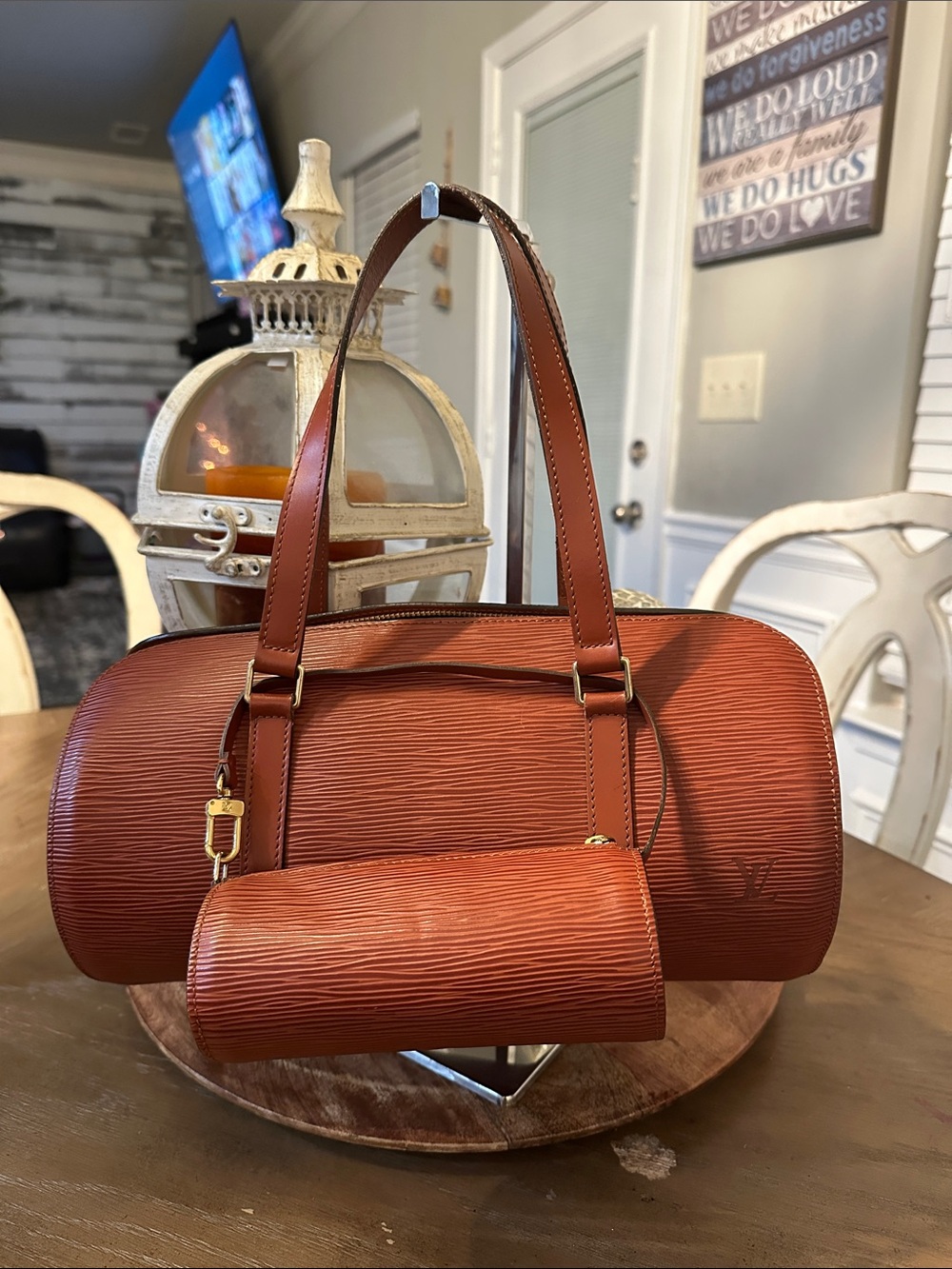 Louis Vuitton Epi leather papillon tote with pouchette